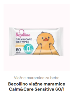 Becollino vlažne maramice Calm&Care Sensitive 60/1